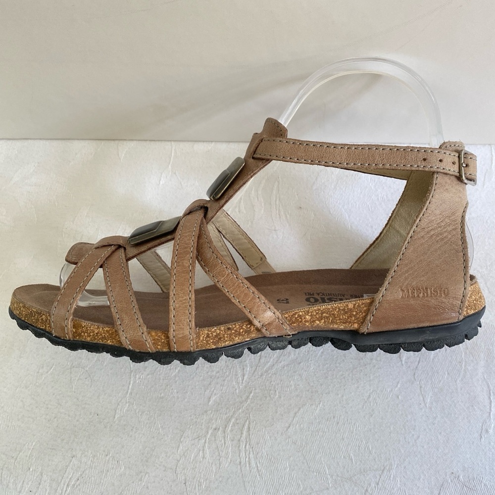 Mephisto Tan Leather Strappy Sandals Size 37